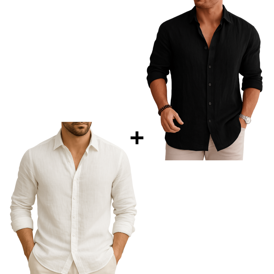 Camisa Hombre Corte Clásico Lino Premium - Edición Limitada - [2x1] ¡Agrega 2 Y Paga Solo 1! [REMATE PAPÁ]