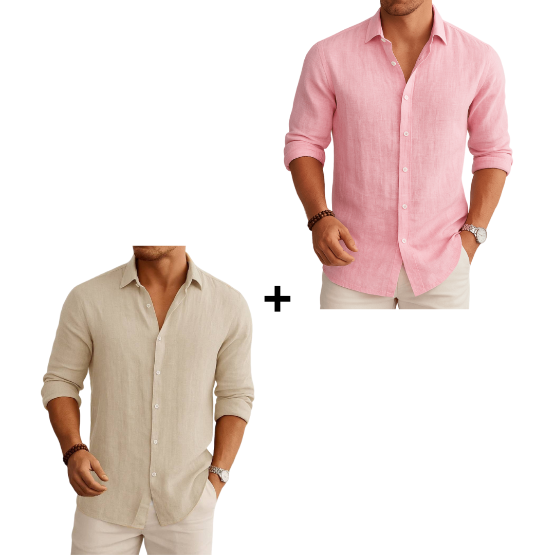 Camisa Hombre Corte Clásico Lino Premium - Edición Limitada - [2x1] ¡Agrega 2 Y Paga Solo 1! [REMATE PAPÁ]