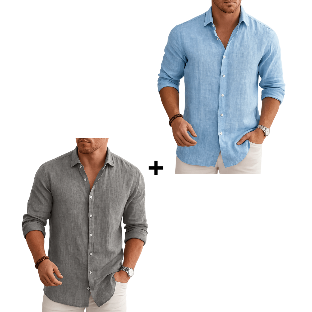 Camisa Hombre Corte Clásico Lino Premium - Edición Limitada - [2x1] ¡Agrega 2 Y Paga Solo 1! [REMATE PAPÁ]