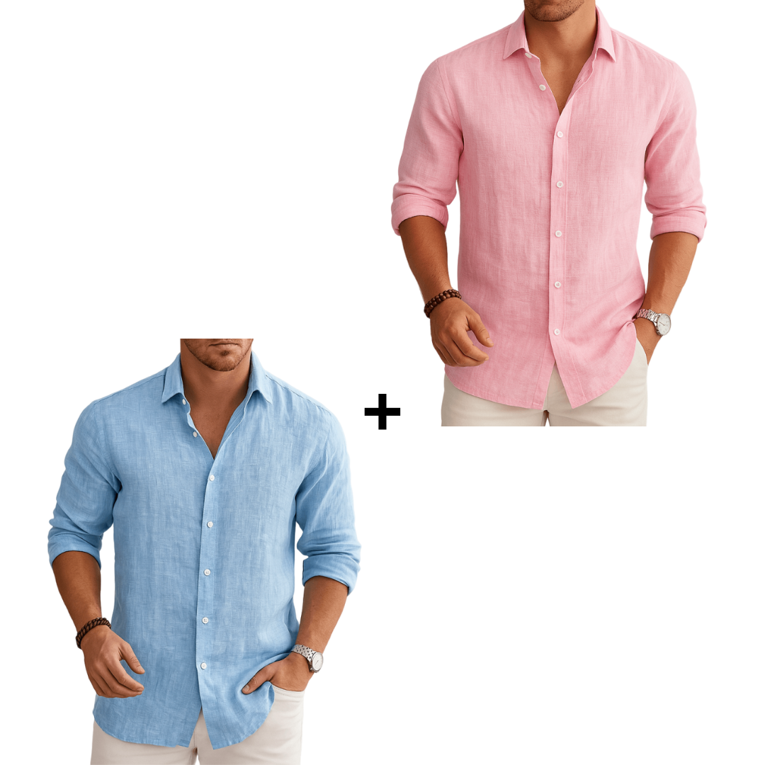 Camisa Hombre Corte Clásico Lino Premium - Edición Limitada - [2x1] ¡Agrega 2 Y Paga Solo 1! [REMATE PAPÁ]