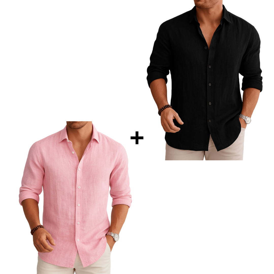 Camisa Hombre Corte Clásico Lino Premium - Edición Limitada - [2x1] ¡Agrega 2 Y Paga Solo 1! [REMATE PAPÁ]