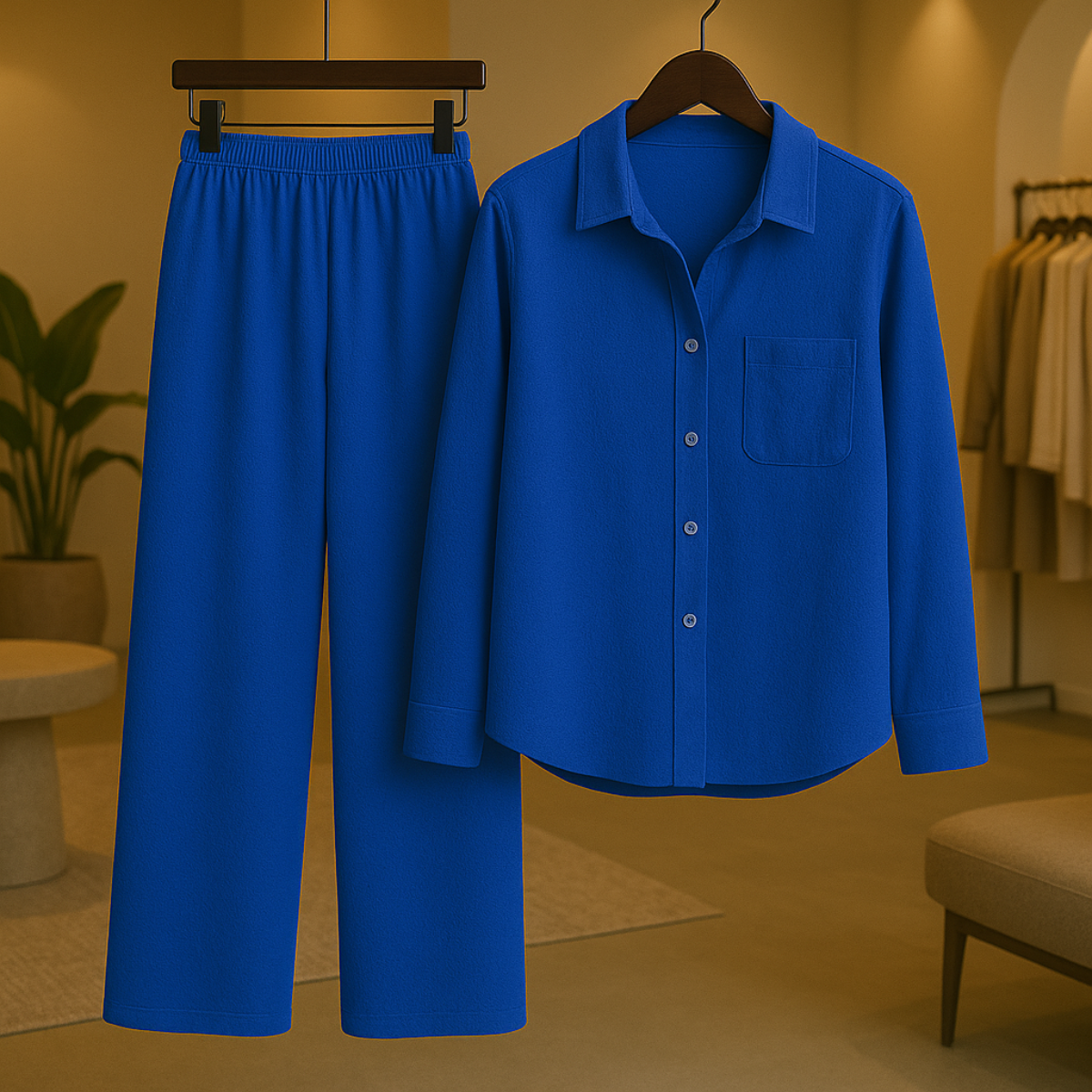 Conjunto Camisa y Pantalón Mujer Pierna Ancha – [SÓLO POR HOY] [2x1: ¡2 Piezas por el Precio de 1! Camisa + Pantalón]