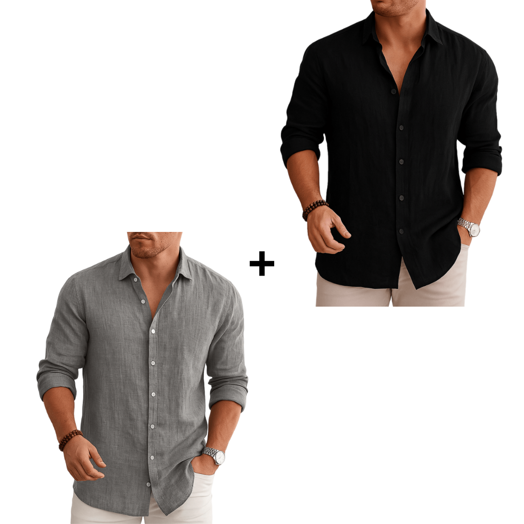 Camisa Hombre Corte Clásico Lino Premium - Edición Limitada - [2x1] ¡Agrega 2 Y Paga Solo 1! [REMATE PAPÁ]
