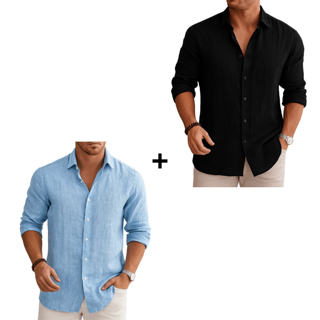 Camisa Hombre Corte Clásico Lino Premium - Edición Limitada - [2x1] ¡Agrega 2 Y Paga Solo 1! [REMATE PAPÁ]