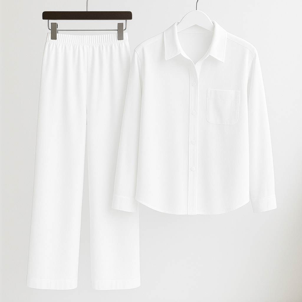 Conjunto Camisa y Pantalón Mujer Pierna Ancha – [SÓLO POR HOY] [2x1: ¡2 Piezas por el Precio de 1! Camisa + Pantalón]