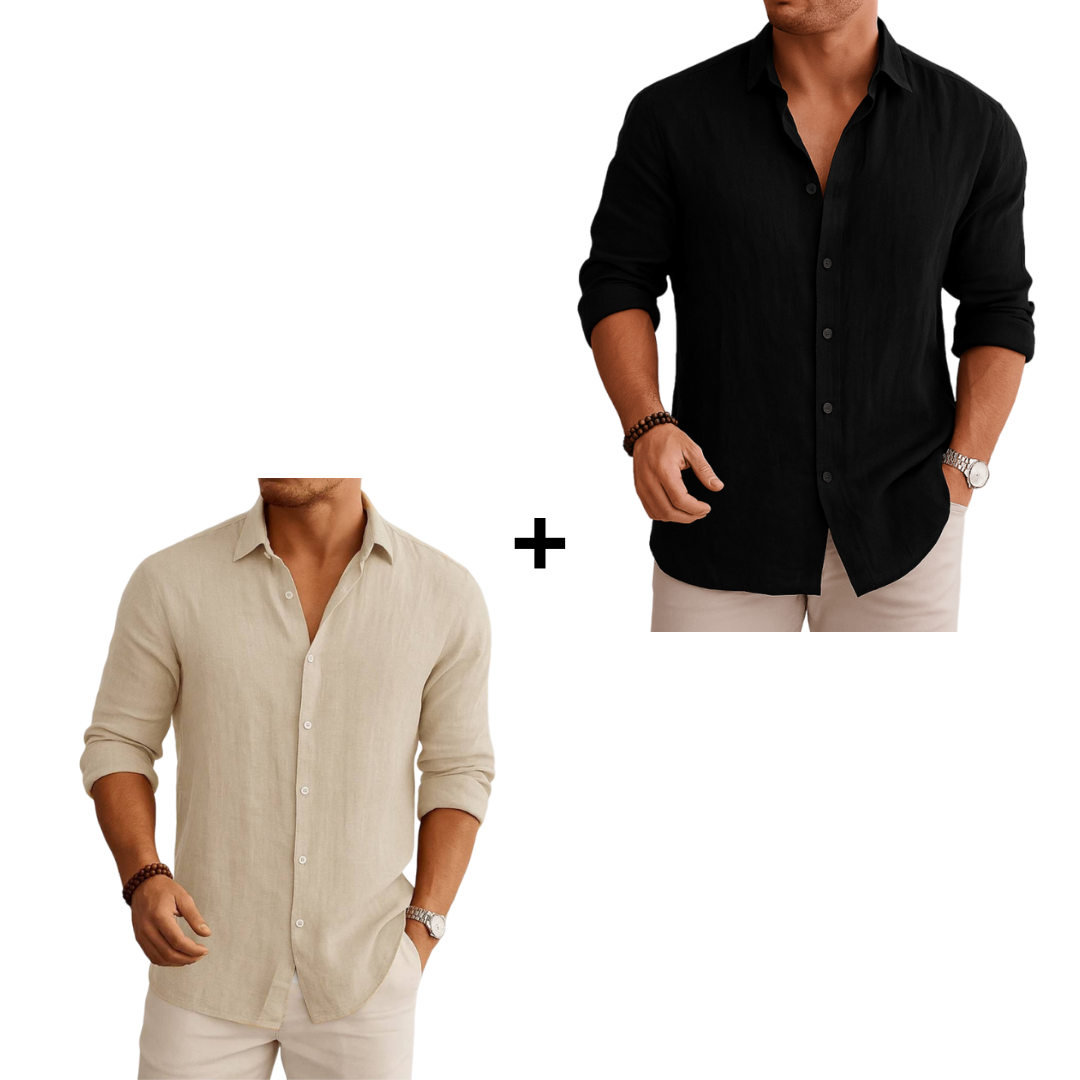 Camisa Hombre Corte Clásico Lino Premium - Edición Limitada - [2x1] ¡Agrega 2 Y Paga Solo 1! [REMATE PAPÁ]