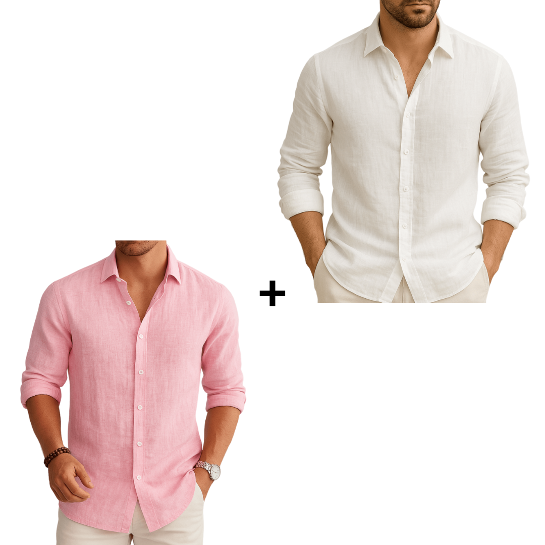 Camisa Hombre Corte Clásico Lino Premium - Edición Limitada - [2x1] ¡Agrega 2 Y Paga Solo 1! [REMATE PAPÁ]