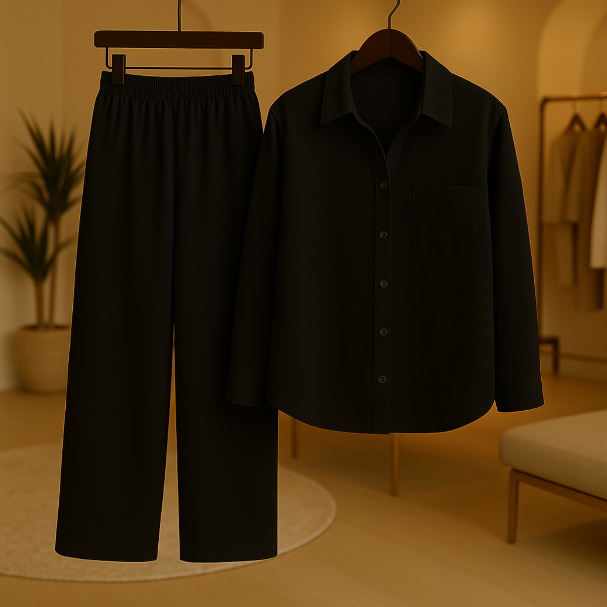 Conjunto Camisa y Pantalón Mujer Pierna Ancha – [SÓLO POR HOY] [2x1: ¡2 Piezas por el Precio de 1! Camisa + Pantalón]