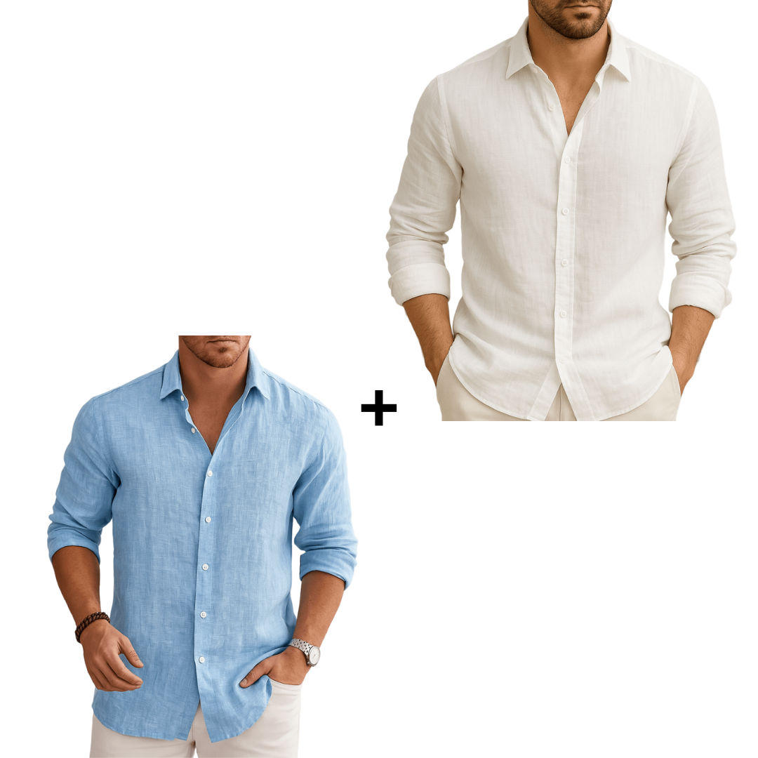 Camisa Hombre Corte Clásico Lino Premium - Edición Limitada - [2x1] ¡Agrega 2 Y Paga Solo 1! [REMATE PAPÁ]