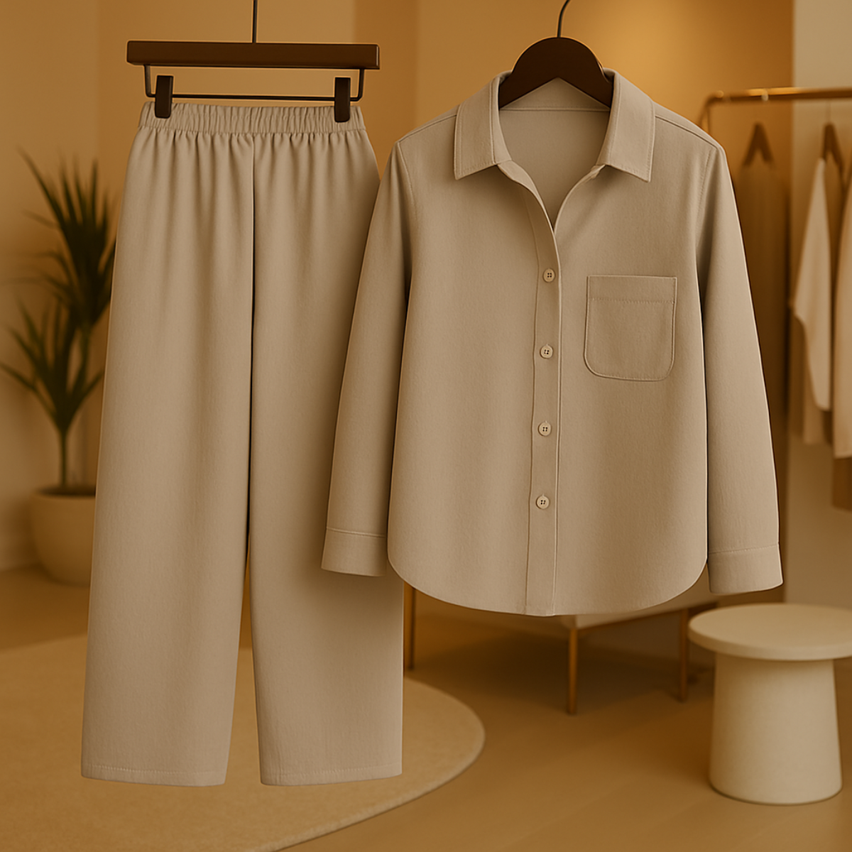 Conjunto Camisa y Pantalón Mujer Pierna Ancha – [SÓLO POR HOY] [2x1: ¡2 Piezas por el Precio de 1! Camisa + Pantalón]