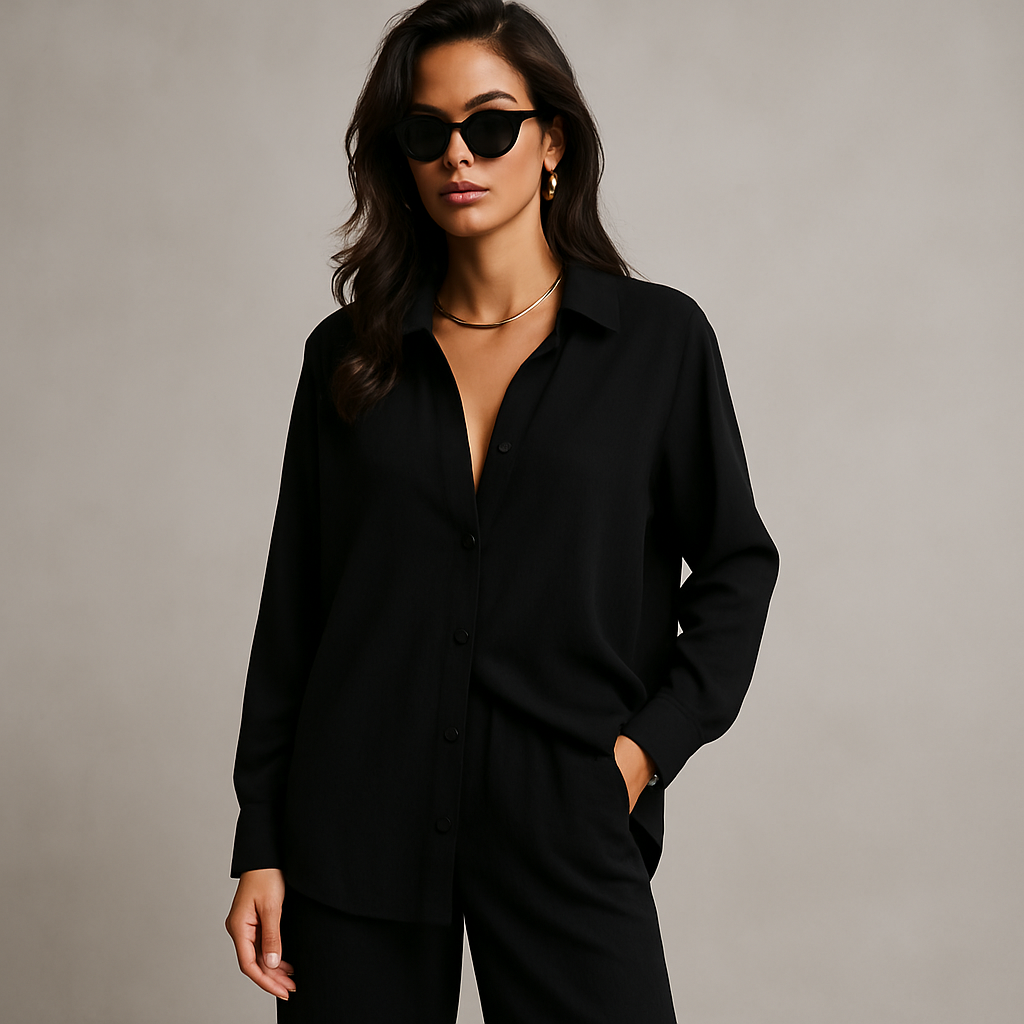 Conjunto Camisa y Pantalón Mujer Pierna Ancha – [SÓLO POR HOY] [2x1: ¡2 Piezas por el Precio de 1! Camisa + Pantalón]