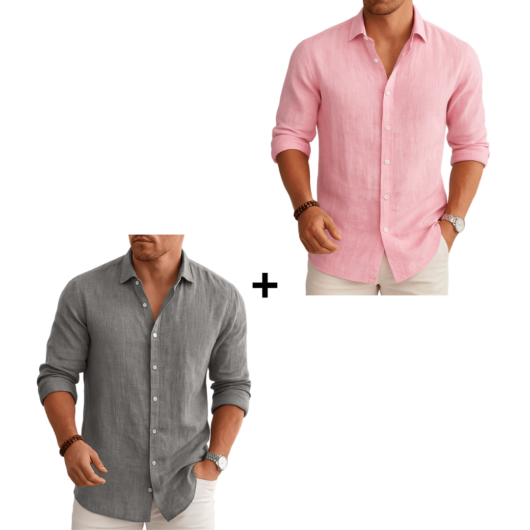 Camisa Hombre Corte Clásico Lino Premium - Edición Limitada - [2x1] ¡Agrega 2 Y Paga Solo 1! [REMATE PAPÁ]